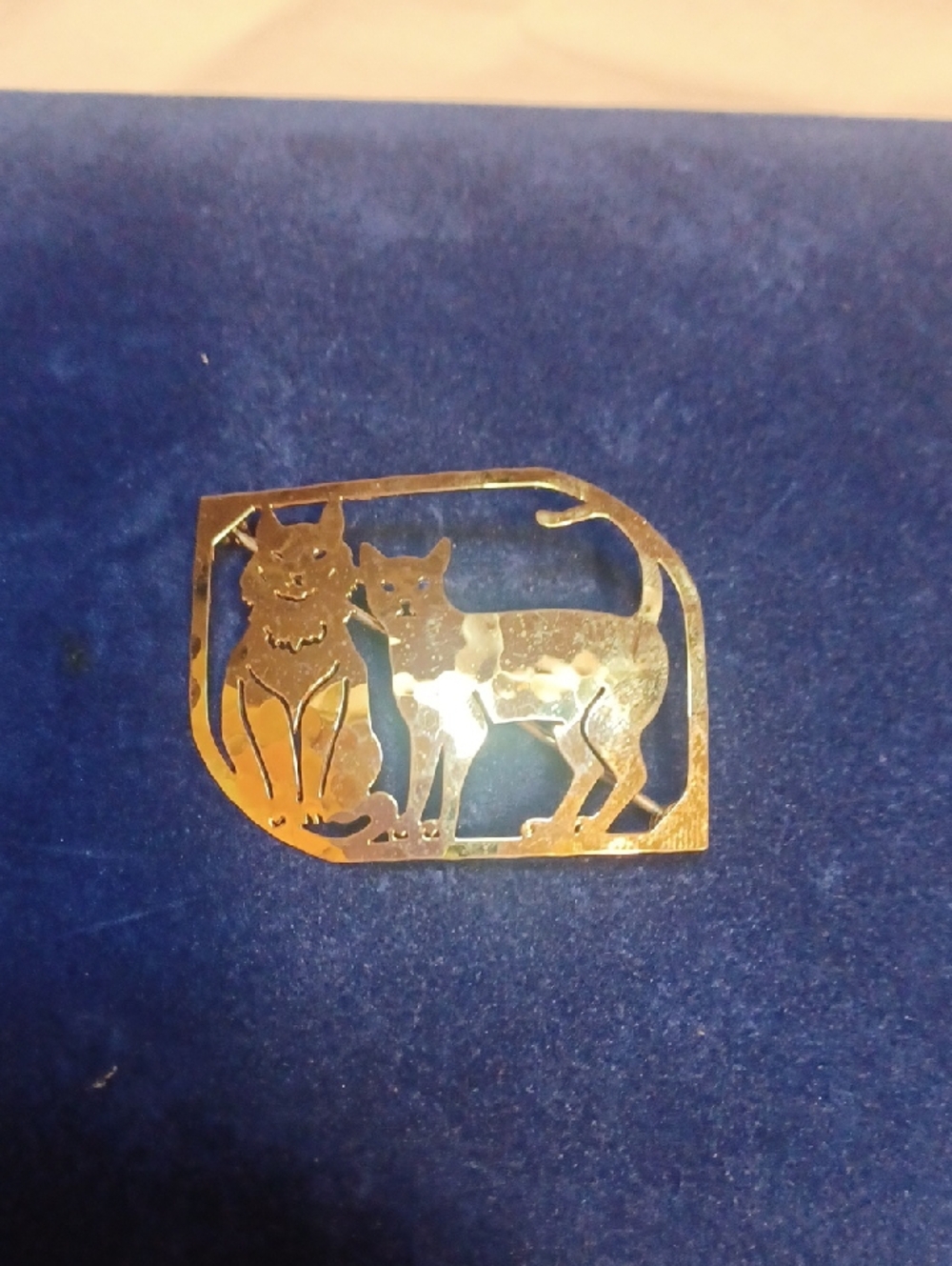 Wild Bryde Hammered Gold Cat Brooch